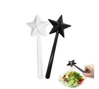 Wondsea Salt and Pepper Shakers,Magic Wands Salt and Pepper Shakers,Novelty Star Stick Seasoning Dispenser,Star Wand Shaped Kitchen Supplies for Restaurant Decor Party(Black+White)