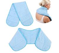 WONDSIGHIN Weighted Shoulder Neck Wrap, Unscented Heavy Small Pad 3.97lbs with Glass Beads, Double Side Soft Minky & Cool Bamboo Viscose Fabric for Relaxation, Travel, Office, Navy Blue