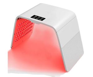 WONEDIRR LED Face Mask Light: Lightweight and Foldable Red Light Mask - 7 Colos LED Infrared Light - 140 High-Efficiency LED Beads Light Lamp for Skincare