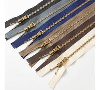 Wonesifee Metal Zippers 6pcs #5 Separating Zippers Antique Brass Y-Teeth Heavy Duty zips for Sewing Clothing Down Jacket Outerwear Coat Parka Crafts DIY 6Colors (40cm/16inch) 16"