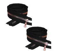 Wonesifee Separating Zippers #5Resin Plastic Zippers Rose Gold Teeth Heavy Duty for Sewing Clothing Jacket Coats Schoolbag Sportswear Crafts Clothes DIY black2pcs(80cm/32inch)32"