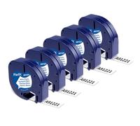 Wonfoucs Compatible with Dymo Letratag Plastic White Tape 12mm x 4m