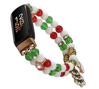 Wongeto Compatible with Fitbit Luxe Bands,Fashion Handmade Elastic Stretch Pearl Bracelet Women Replacement Strap for Fitbit Luxe accssorises, 5.5-7.2 inches, Alloy Steel, agate