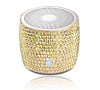 WONGS Bling Crystal Rhinestone Portable Mini Bluetooth Speaker, Enhanced Bass and High Definition Sound, Portable Design, for iPhone, iPad,Nexus,Laptops Computer, Great Gift - Gold