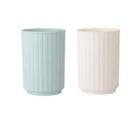 wongwongcat Wide Striped Toothbrush Cup 2Pcs, Simple Couple Toothbrush Cup, Large Capacity Bathroom Cup, Juice Cup, Reusable Water Cup (White&Green)
