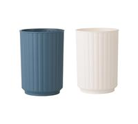 wongwongcat Wide Striped Toothbrush Cup 2Pcs, Simple Couple Toothbrush Cup, Large Capacity Bathroom Cup, Juice Cup, Reusable Water Cup (White&Blue)