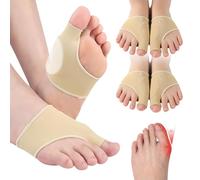 WonHey Bunion Protector, 3 Pair Bunion Corrector Relief Sleeve, Big Toe Straightener for Women and Men, Toe Protectors for Daily Walking, Sports Activities, Long Hours of Standing, Skin Color