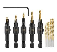 WonHey Countersink Drill Bit, Drill Bits, 11PCS Hex Professional Wood Drill Bit Set for Woodworking and Home Renovations, Counter Sink Drill Bits for Various Wood Types