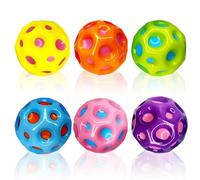 WonHey Moon Ball, 6PCS Bouncy Balls Set with High Bounce, 6.3Cm PU Space Ball for Kids and Adults, Macaron Color Stress Balls for Birthday Parties and Gifts age 14+