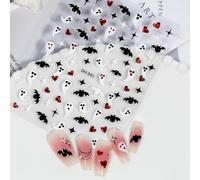 Wonhomke Halloween Spider Ghost Skull Nail Art Decals Self-Adhesive Nail Art Stickers Nail Decoration Accessories for Girls/Children/Women 2 Sheets(941)