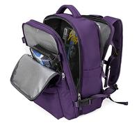 WONHOX Large Travel Backpack Carry on Flight Approved Laptop Work Business Backpack for Women Men Mochila de Viaje, A96-dark Purple, L, 15.6-inch