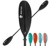 WONITAGO Kayak Paddle Fiberglass Paddle with Reinforced PP + Fiberglass Blade, Floating Adjustable Kayaking Oars, 3 Piece, 220-240 cm/86-94 Inches, Black