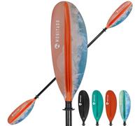 WONITAGO Kayak Paddle Premium Carbon Fiber Paddle with Reinforced PP + Fiberglass Blade, Floating Adjustable Kayaking Oars, 3 Piece, 220-240 cm/86-94 Inches Ocean Orange