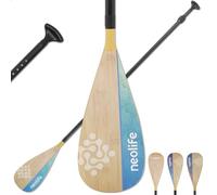WONITAGO SUP Paddleboard Paddle with Carbon Fiber Shaft and PP Blade, Floating Adjustable Stand Up Paddle Board Paddle, 170-210 cm/68-84 Inches, Bamboo & Wave Green Pattern
