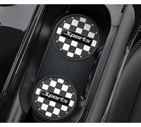 Woniyal 2 Pcs Car Cup Holder Coaster for Audi A3 2012-2025 8L 8P 8V 8Y, Insert Cup Mats Ornaments Coaster Drink Holder Anti Slip Mat Protector Accessories Interior,Black White