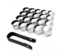 Woniyal 20 Pcs Car Wheel Nut Caps Bolt Covers for BYD Atto 2 Atto 3 Seal Dolphin Sealion Han Tang, Tire Screw Cap Protection with Removal Tool Tyre Wheel Nut Covers Set,Silver-17mm