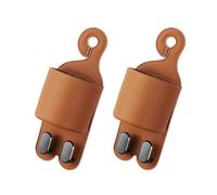 Woniyal 2Pcs Car Seat Back Hook Cup Holder for Citroën Berlingo II B9 2008-2018, Nappa Leather Headrest Storage Organiser with Double Hanger for Bags Bottles,Brown