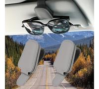 Woniyal 2pcs Car Sunglasses Holder Suitable for Opel Vivaro A 2001-2013, Glasses Mount Magnetic Premium Material Sun Visor Clip Organiser Storage,Grey