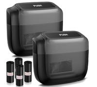 Woniyal 2PCS Car Trash Can with Lid for Skoda Enyaq iV 5A 2020-Present, Portable Waterproof Vehicle Garbage Bin with 30 Disposable Trash Bags Black ABS,Black