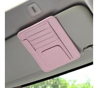 Woniyal Car Sun Visor Organiser for Mazda CX-3 2015-2021, Leather Storage Pouch Slim Document Holder with Sunglasses Clip and Pen Loop Pocket,Pink
