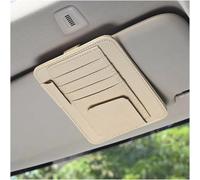 Woniyal Car Sun Visor Organiser for Renault Twingo E-Tech 2026, Leather Storage Pouch Slim Document Holder with Sunglasses Clip and Pen Loop Pocket,Beige