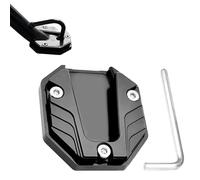 Woniyal Motorcycle Side Stand Plate Pad for Peugeot Django 125 EVO LCT TT Adventure SBC ABS LCT, Aluminum Alloy Foot Side Extension Pad Anti-slip Side Stand Enlarger Plate Pad,Black