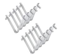 WonJoxel Kayak Paddle Snap Clip Pool Pole Clips Skimmer Nets Stainless Steel Clamp 10 Pieces Double Pin Pool Brush Clips For Telescopic Rod Leaves Skimmer Daily