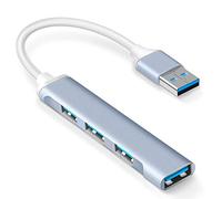 WONKEGONKE USB Hub Port Splitter: USB Port Expander - USB 3.0 Hub USB Dongle Multiport for Laptop PC Dell HP (4-Port)