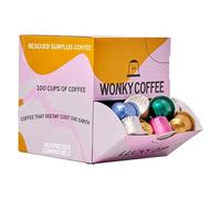 Wonky Coffee Lucky Dip - 100 Pods Compatible with Nespresso Coffee Machines Made of Rescued Surplus Pods from Micro-Roasters to the Biggest Coffee Brands in the World.