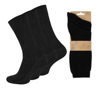 Wonky Line 100% Cotton Socks, Natural Pure Cotton Socks for men and women, 3 pairs pack, soft top, seamless toe, hypoallergenic, undyed (as8, alpha, m, regular, regular, Black)