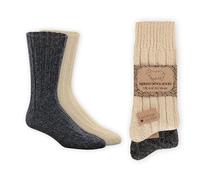 Wonky Line 100% Wool Socks for Men and Women - Thick, Thermal, Virgin Wool, Warm, Breathable Home Socks, Winter Socks (UK, Numeric, 6, 8, Regular, Regular, Dark Grey-Natural)
