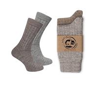 Alpaca Wool Socks for men and women, 2 pairs multipack, fine knit, warm, soft, cosy, natural, thermal, thick boot socks, walking hiking camping
