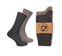 Alpaca Wool Socks for men and women, 2 pairs multipack, fine knit, warm, soft, cosy, natural, thermal, thick boot socks, walking hiking camping
