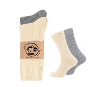 Wonky Line Alpaca Wool Socks for men & women, 2 pairs pack, soft breathable comfortable, light cushioned, thermal wool socks (UK, Numeric, 9, 11, Regular, Regular, Ecru-Grey)