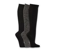 Wonky Line Knee Socks with Alpaca Wool for Men and Women, 3 pairs Fine Knit Soft Comfortable Warm Cosy Socks, Long Thermal Boot Socks (UK, Numeric, 9, 11, Regular, Regular, Mix 5)