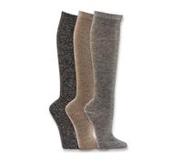 Wonky Line Knee Socks with Alpaca Wool for Men and Women, 3 pairs Fine Knit Soft Comfortable Warm Cosy Socks Long Thermal (UK, Numeric, 6, 8, Regular, Regular, Mix 3)