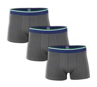 Wonky Line Men’s Bamboo Boxers 3 Pack, Soft Breathable Underwear, Seamless, Moisture Wicking, Stretch Fit Trunks Grey Navy Black, M-XXL (UK, Alpha, L, Regular, Regular, Grey)