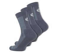 Wonky Line Merino Wool Hiking Socks for Men & Women, 3 pairs pack, cushioned, anti blister, thermal, outdoor socks, black,brown, grey,green, khaki (UK, Numeric, 9, 11, Regular, Regular, Grey)