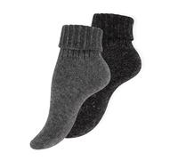 Wonky Line Women's Alpaca Wool Socks, 2 Pairs Soft Warm Breathable Natural Wool,Thermal Bed Socks, Comfortable Ladies Home Socks (UK, Numeric, 5.5, 8, Regular, Regular, Charcoal-Grey)