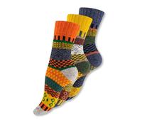 Wonky Line Wool Socks for Men and Women, Nordic Thermal Cushioned, Walking, Hiking, Cosy, Colourful, Fluffy Soft Winter Christmas Socks, Hygge Socks
