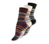 Wonky Line Wool Socks for Men and Women, Nordic Thermal Cushioned, Walking, Hiking, Cosy, Colourful, Fluffy Soft Winter Christmas Socks, Hygge Socks