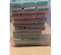 Wonky Melts Handmade Wax Melt Bars, Green and Pink Striped, sour watermelon candy type approx 80g