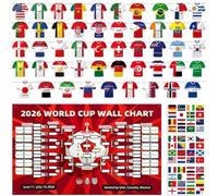 Wonlonda 2026 Soccer World Championship Schedule Bracket Predictor Poster, 180x110cm Wall Chart with 192pcs Flag stickers and banners Football Party Decorations, Great Gift for Fans
