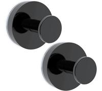 Wonlonda Heavy Duty Wreath Suction Cup Hooks, 2 Pack, ABS Plastic with Rubber, Waterproof Rustproof, for Christmas Halloween Decorations, Front Door Window Glass Indoor Outdoor (Black)