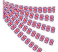 Wonlonda Union Jack Bunting Flags, 30 Double-Sided Pennants, 14 x 21 cm Each, 10m Length, British Banners for VJ-Day 80th Anniversary Decorations Garden Football Party Decor, 2 Pack