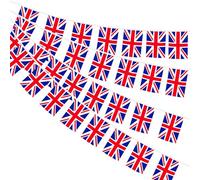 Wonlonda Union Jack Bunting Flags, 30pcs 14 x 21 cm 10m Double-Sided British Banner for VJ-Day 80th Anniversary Decorations Football Party Decorations