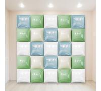 Wonmelody 25Pcs Square Balloons Dusty Green Blue 19 Inch Double Side Square Foil Balloon Wall Backdrop Mylar Balloon Arch for Safari Dinosaur Neutral Duck Baby Shower Bridal Silly Goose Birthday