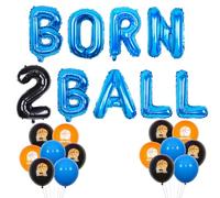 Wonmelody Basketball 2nd Birthday Party Decorations for Boys Born 2 Ball Birthday Decor Born 2 Ball Banner Blue Basketball Balloon Its Game Time Basketball Supplies Sports Theme 2nd Birthday for Boy