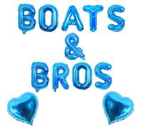 Wonmelody Boats Bachelorette Party Decoration Boats and Bros Party Decor Balloon Banner Blue Nautical Anchor Sailor Cruise Theme Bridal Shower Balloon for Nautical Bridal Shower Wedding Engagement