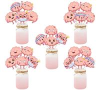 Wonmelody Brain Party Decorations 24Pcs Brain Birthday Centerpiece Stickers Table Decorations Cartoon Neurology Birthday Decoration for Funny Human Anatomy Body Part Graduation Baby Shower